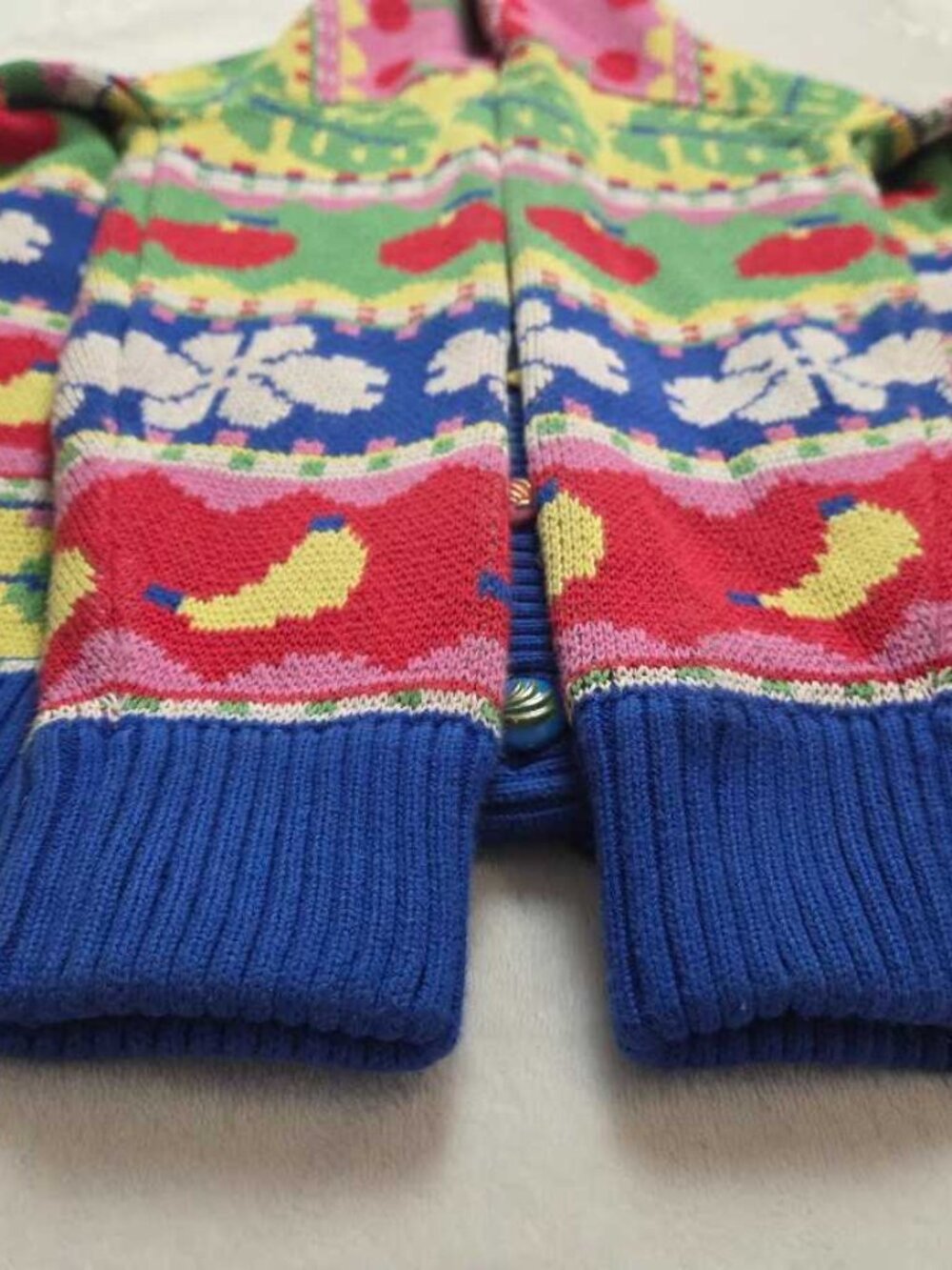 XS Farm Rio Anthropologie Sweet Orchard fruit knit cardigan oversized sweater #3 - Picture 7 of 11
